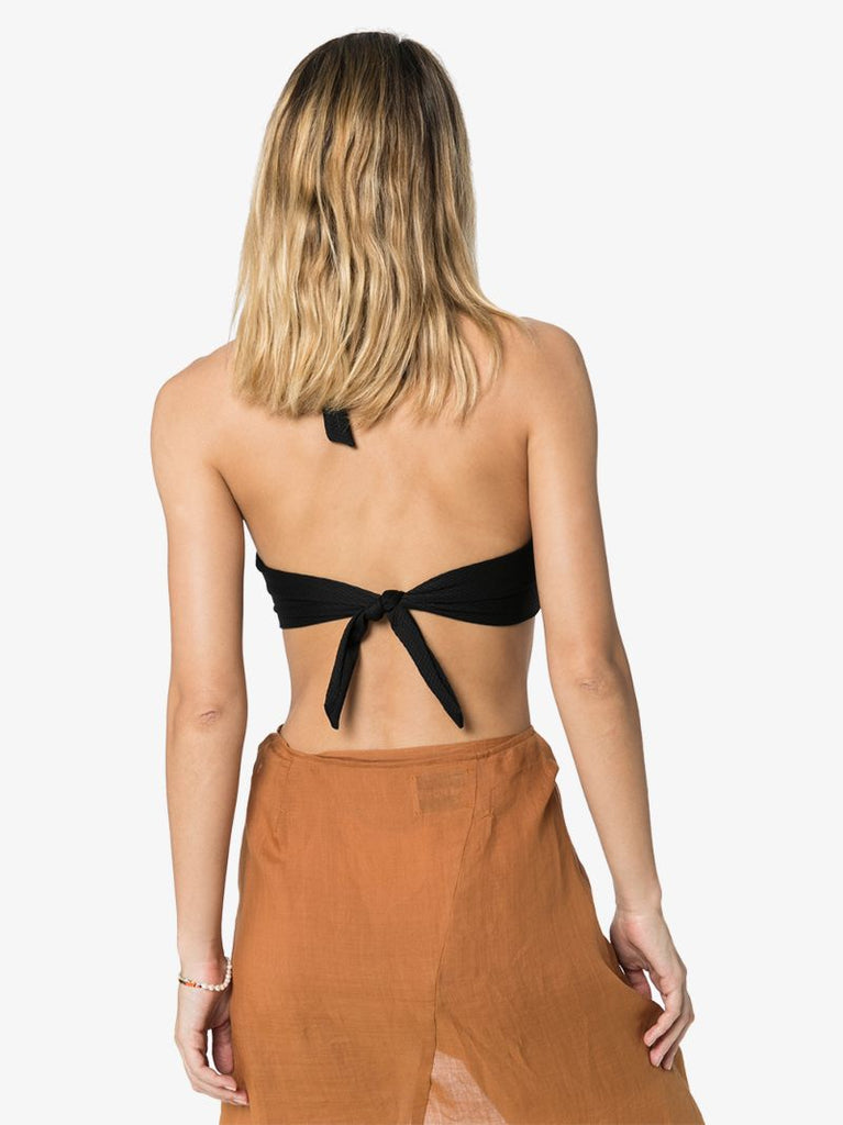 Black Core Halterneck Ring Bikini Top