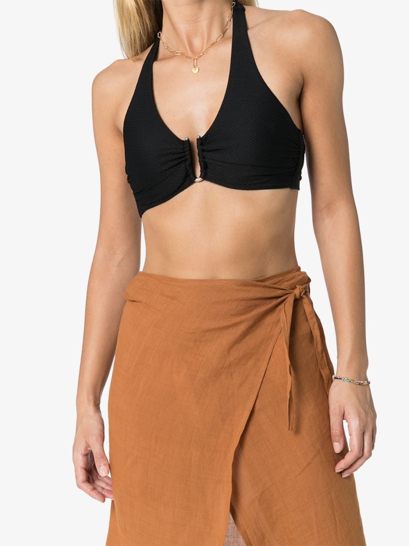 Black Core Halterneck Ring Bikini Top