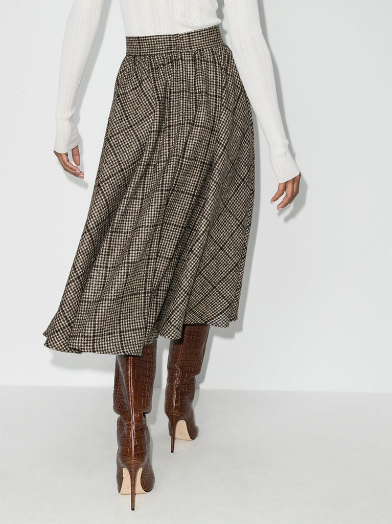 Checked Wool Circle Skirt