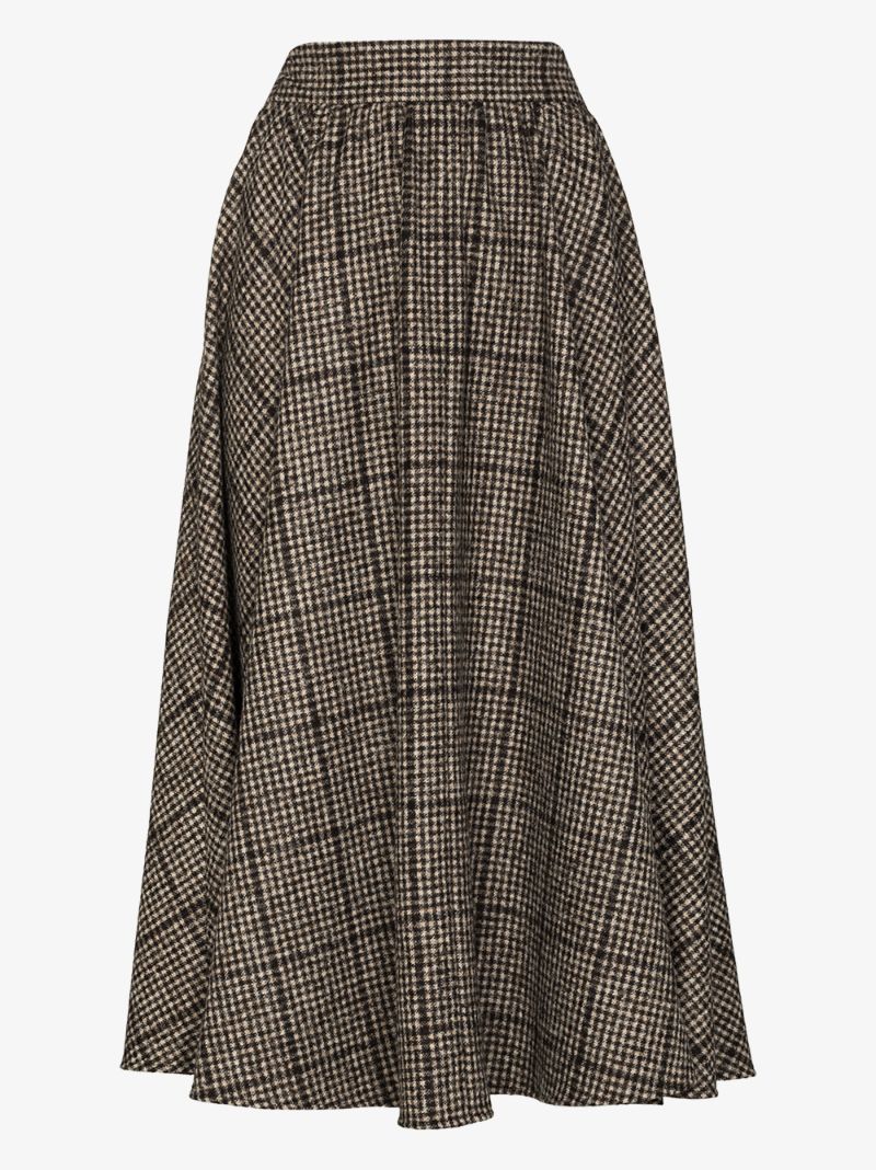 Checked Wool Circle Skirt