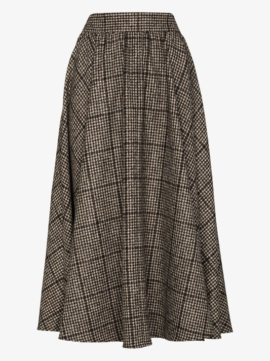 Checked Wool Circle Skirt