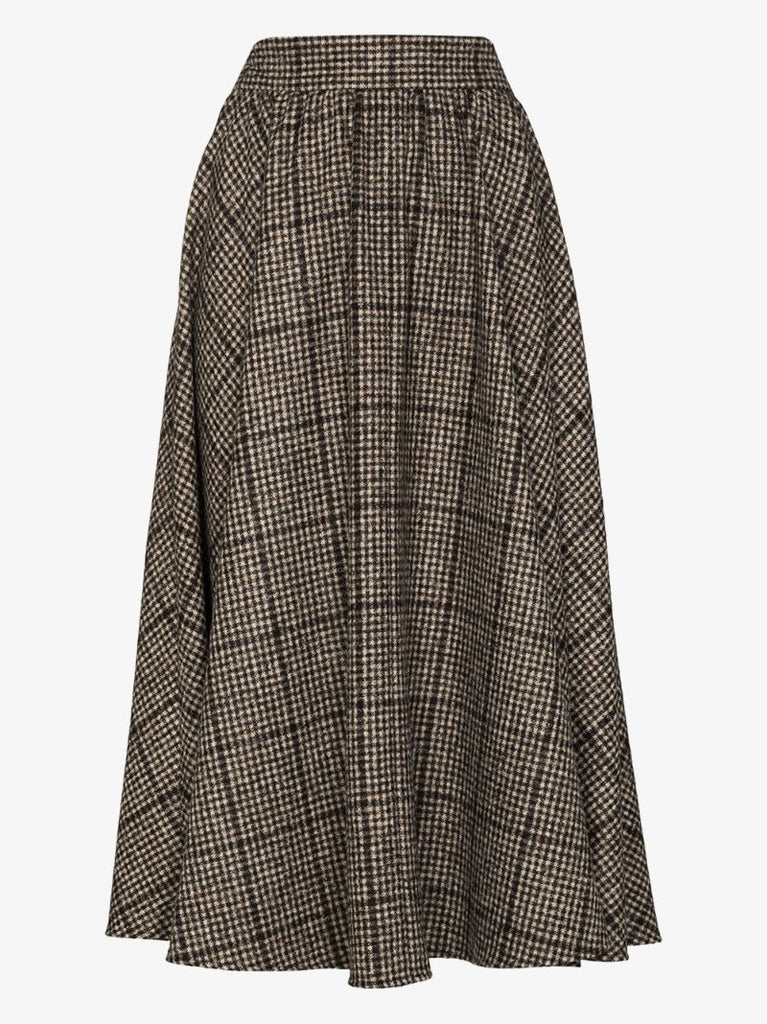 Checked Wool Circle Skirt