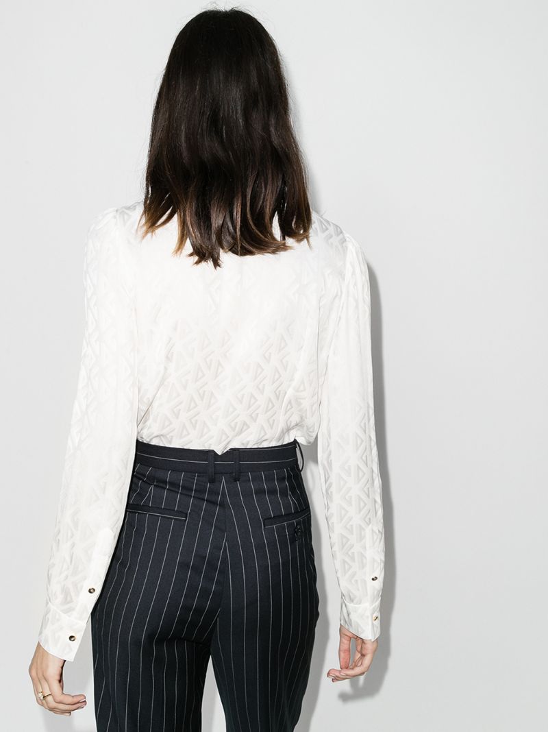 Tie Neck Silk Blouse