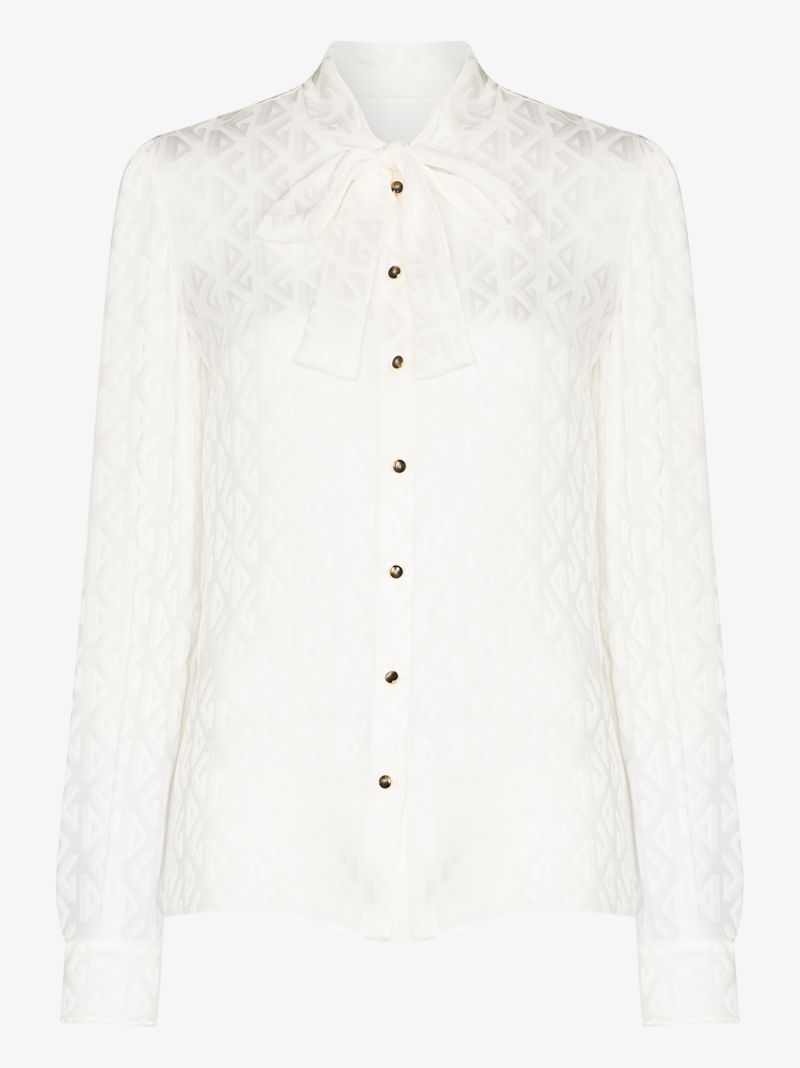 Tie Neck Silk Blouse