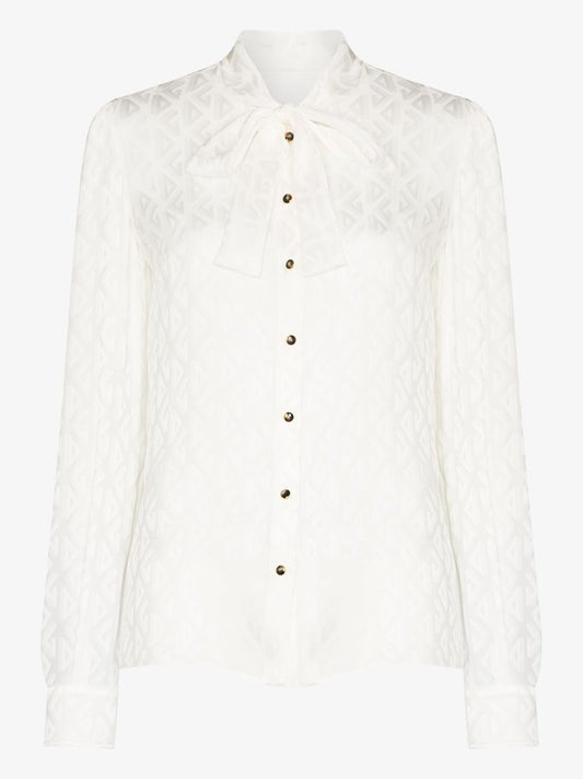 Tie Neck Silk Blouse