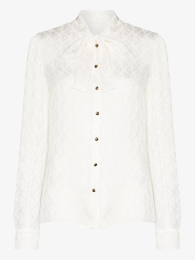 Tie Neck Silk Blouse