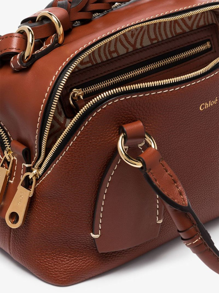 Brown Daria Small Leather Shoulder Bag