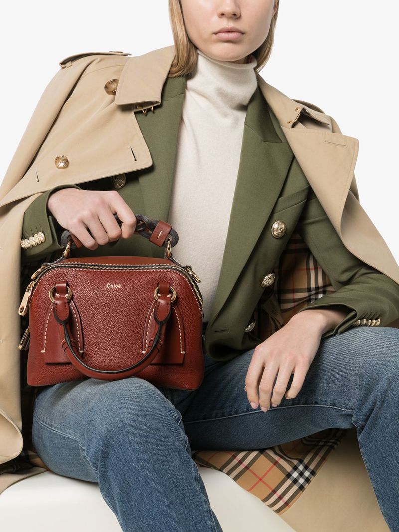 Brown Daria Small Leather Shoulder Bag
