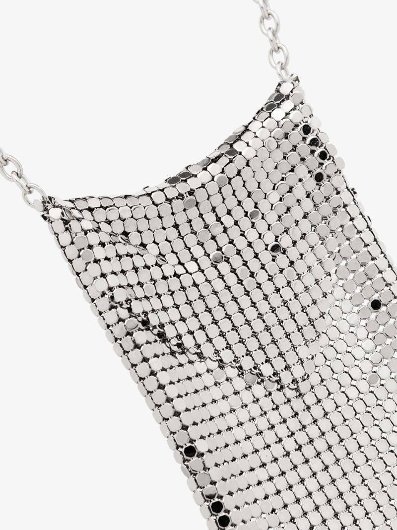 Silver Tone Chain Mail Pendant Necklace