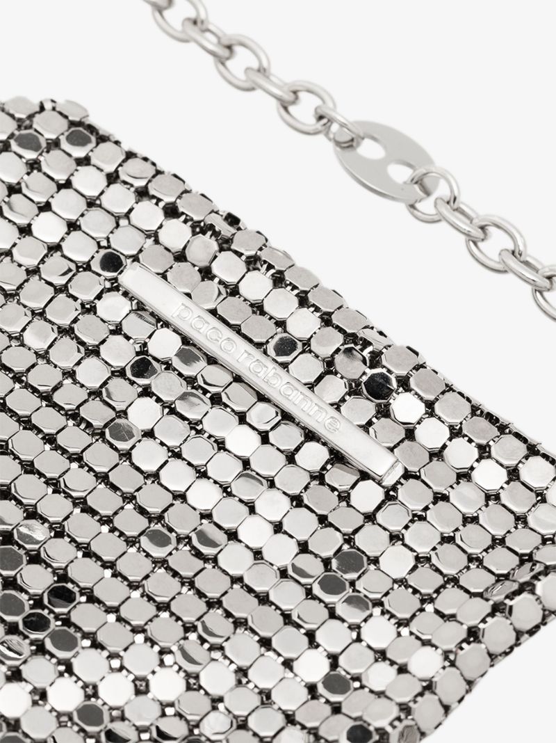 Silver Tone Chain Mail Pendant Necklace