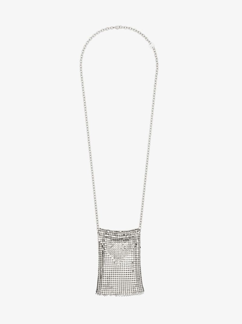Silver Tone Chain Mail Pendant Necklace