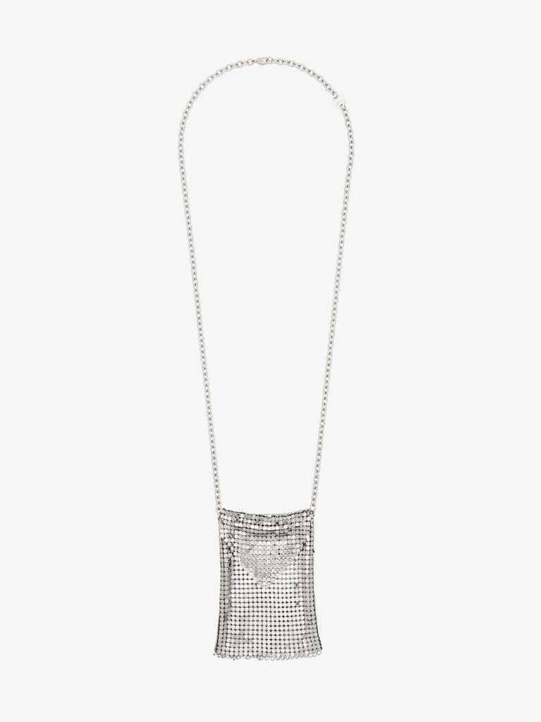 Silver Tone Chain Mail Pendant Necklace