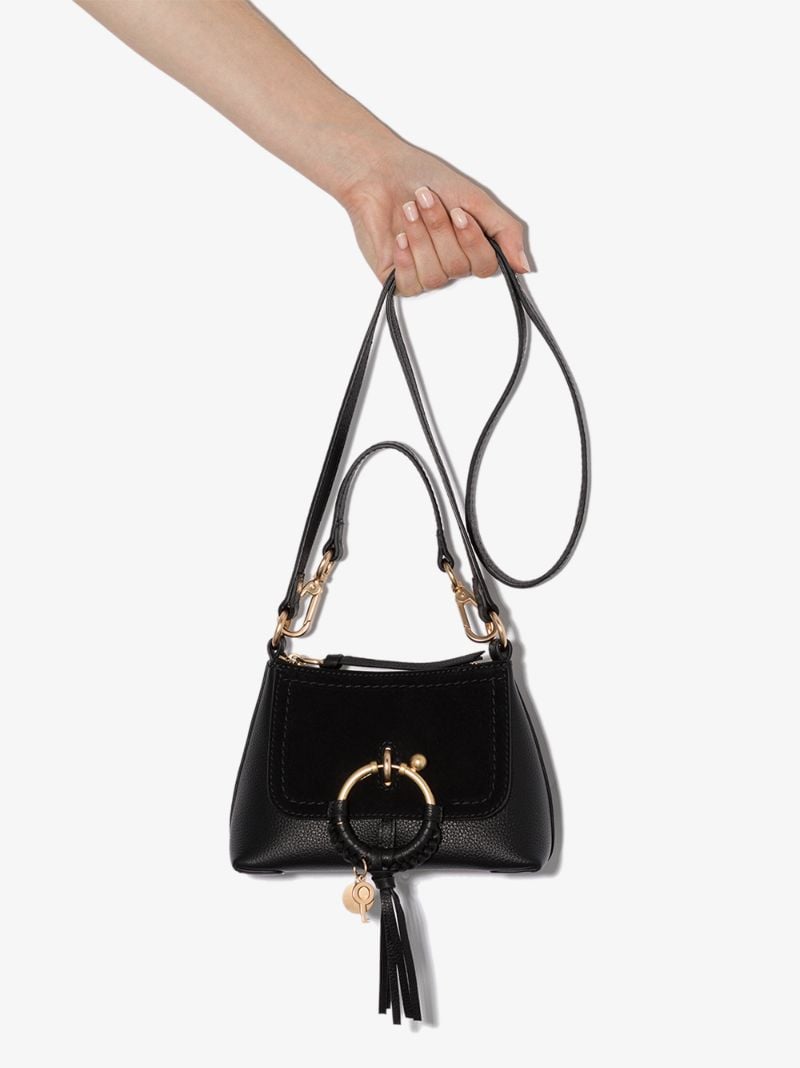 Black Mini Joan Leather Cross Body Bag