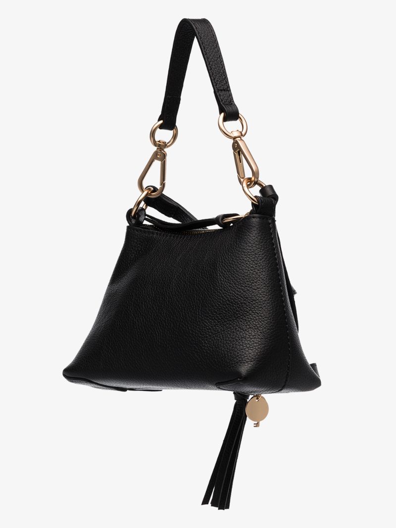 Black Mini Joan Leather Cross Body Bag