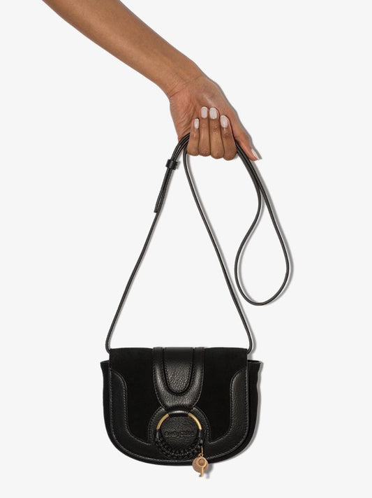 Black Hana Mini Leather Cross Body Bag