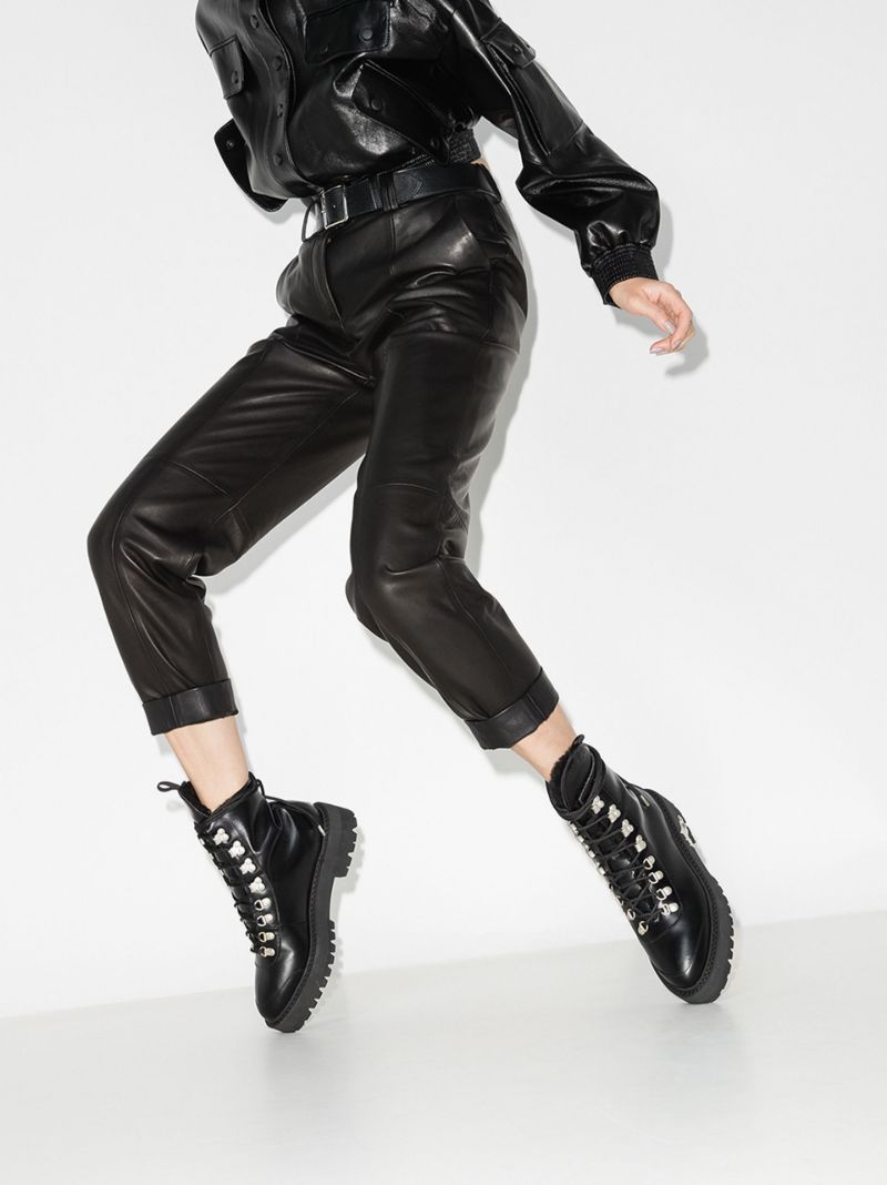 Black Leather Hiking Boots