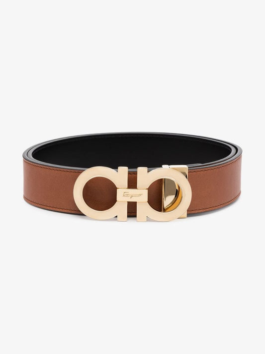 Brown Gancini Reversible Leather Belt