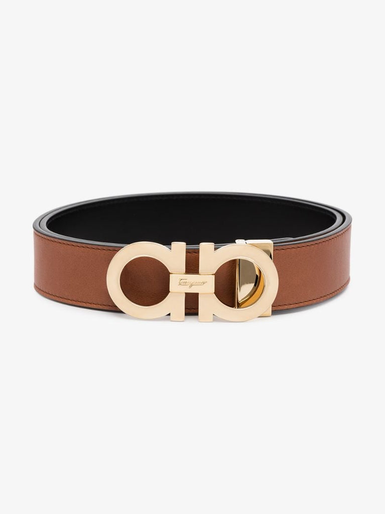 Brown Gancini Reversible Leather Belt