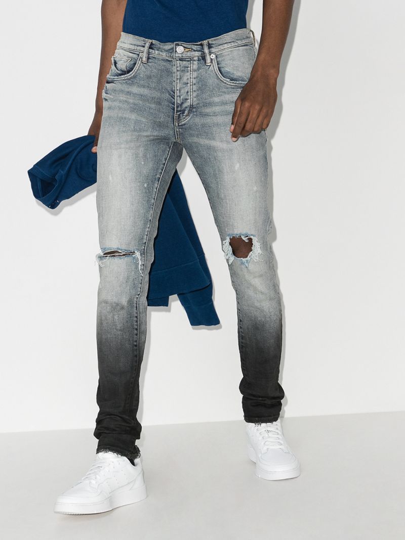 P002 Gradient Ripped Slim Fit Jeans