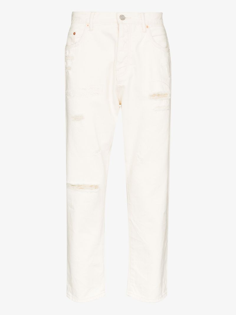 P003 Distressed Tapered Leg Jeans