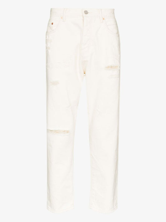 P003 Distressed Tapered Leg Jeans