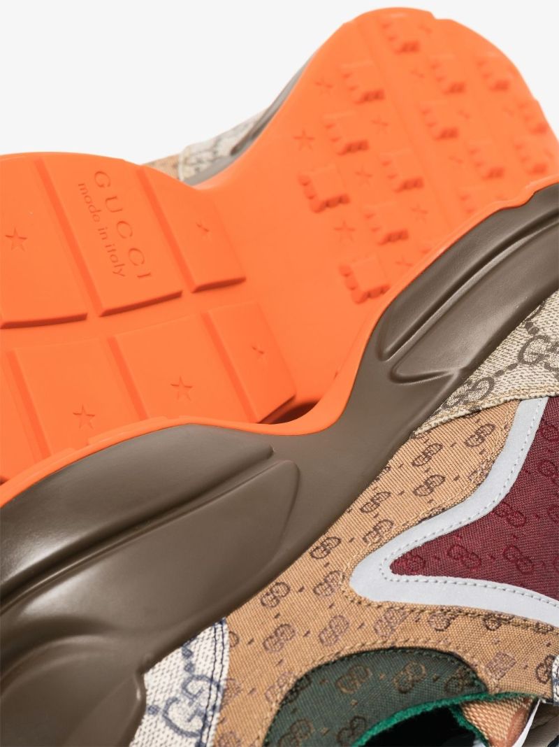 Brown Gg Rhyton Low Top Sneakers