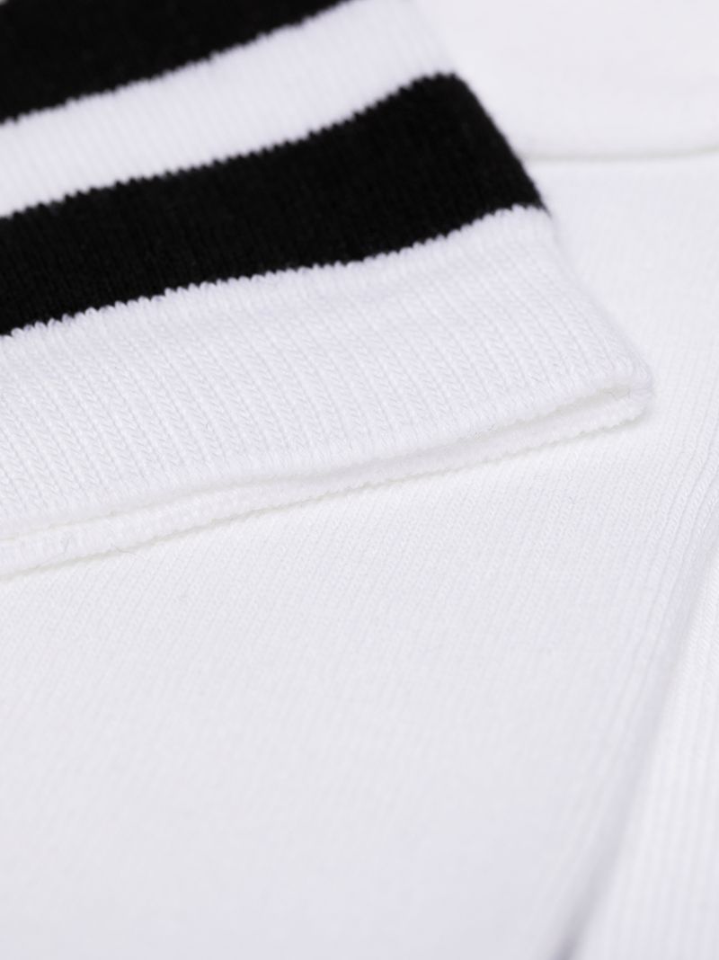 White Striped Logo Socks