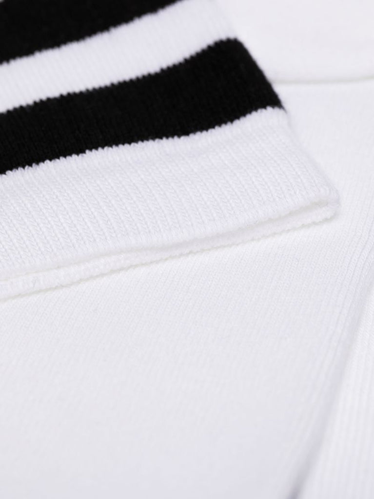 White Striped Logo Socks