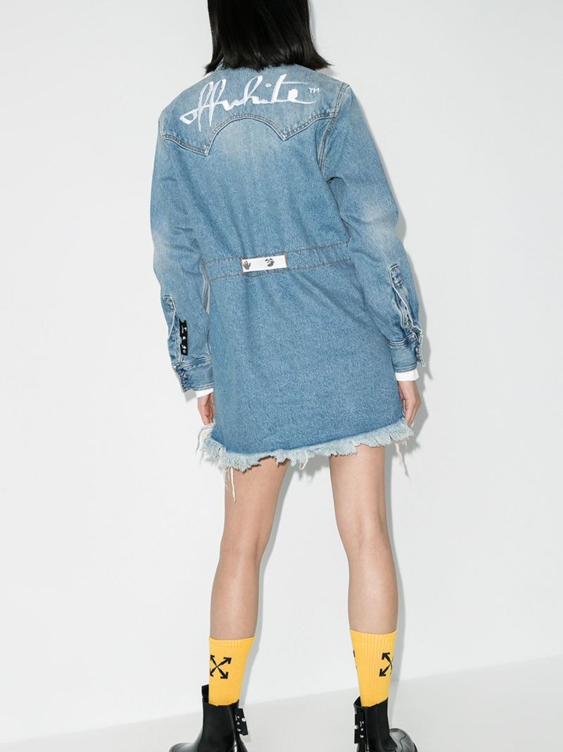 Frayed Denim Mini Dress