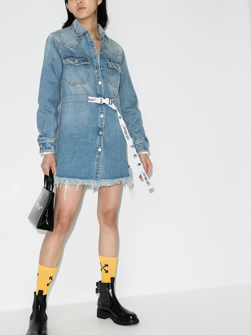 Frayed Denim Mini Dress