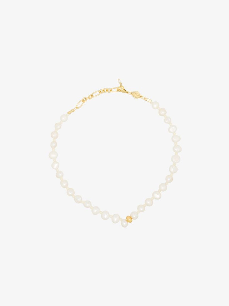 Gold-plated Stellar Pearl Beaded Anklet
