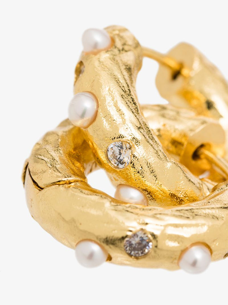 Gold-plated Pearl Hoop Earrings
