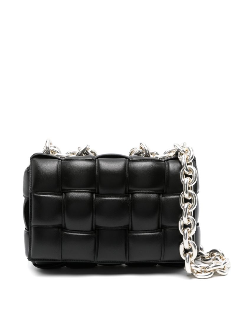 Black the Chain Cassette Leather Shoulder Bag