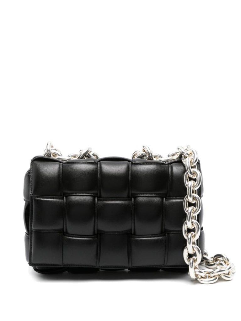 Black the Chain Cassette Leather Shoulder Bag