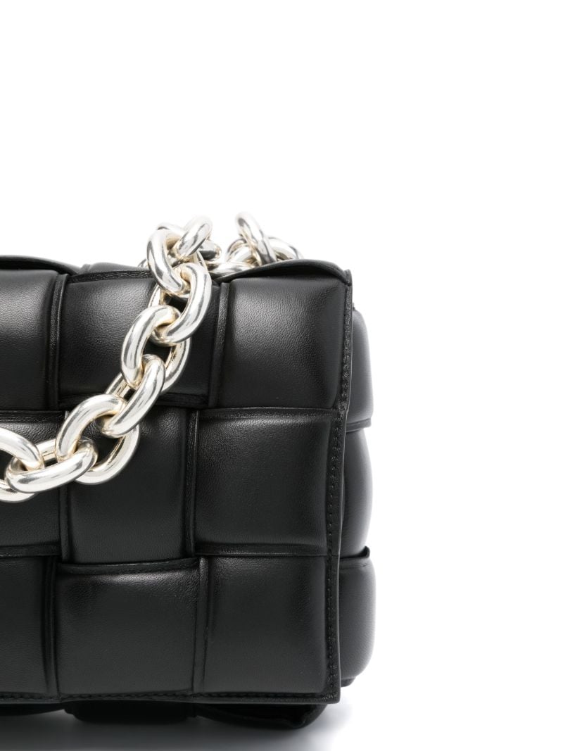 Black the Chain Cassette Leather Shoulder Bag