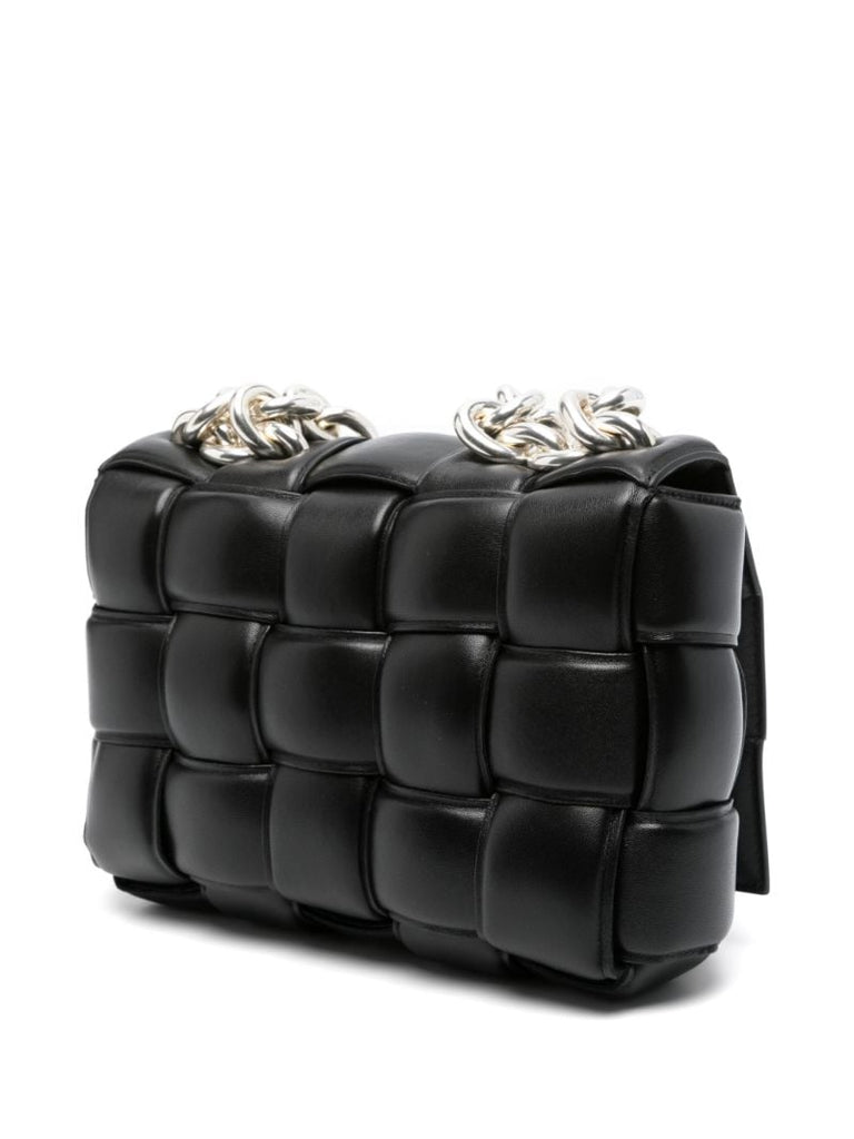 Black the Chain Cassette Leather Shoulder Bag