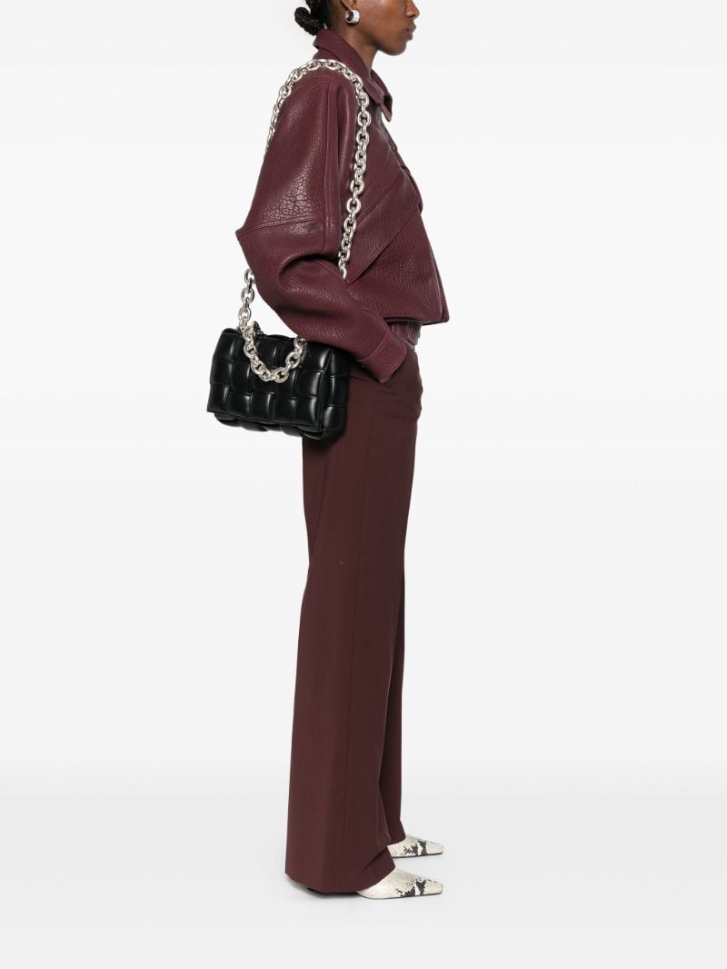 Black the Chain Cassette Leather Shoulder Bag