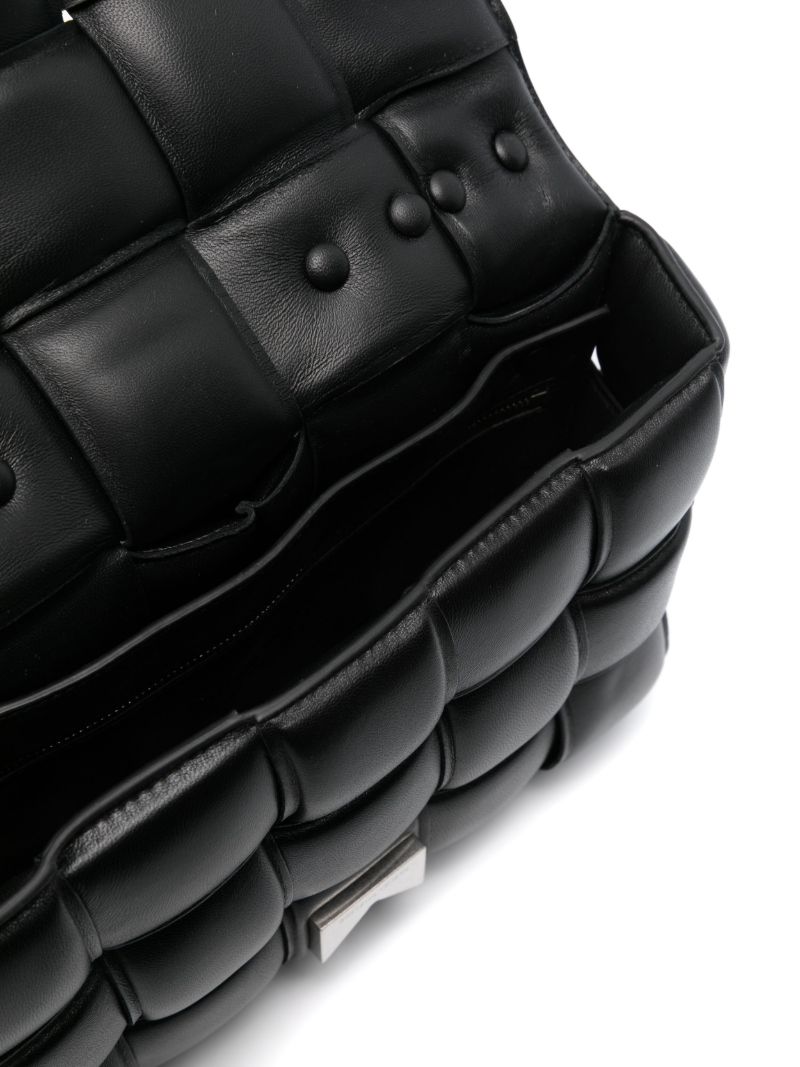 Black the Chain Cassette Leather Shoulder Bag