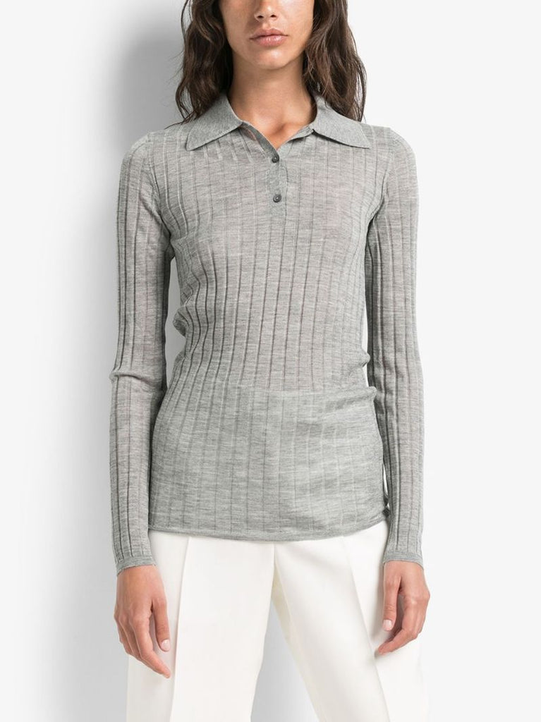 Ribbed Polo Top