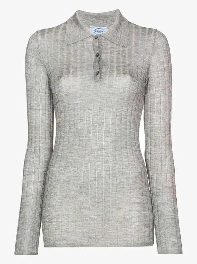 Ribbed Polo Top