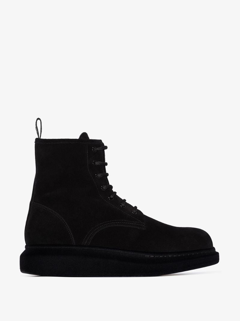 Black Hybrid Suede Boots