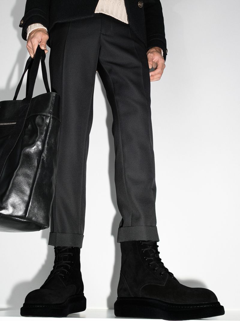 Black Hybrid Suede Boots