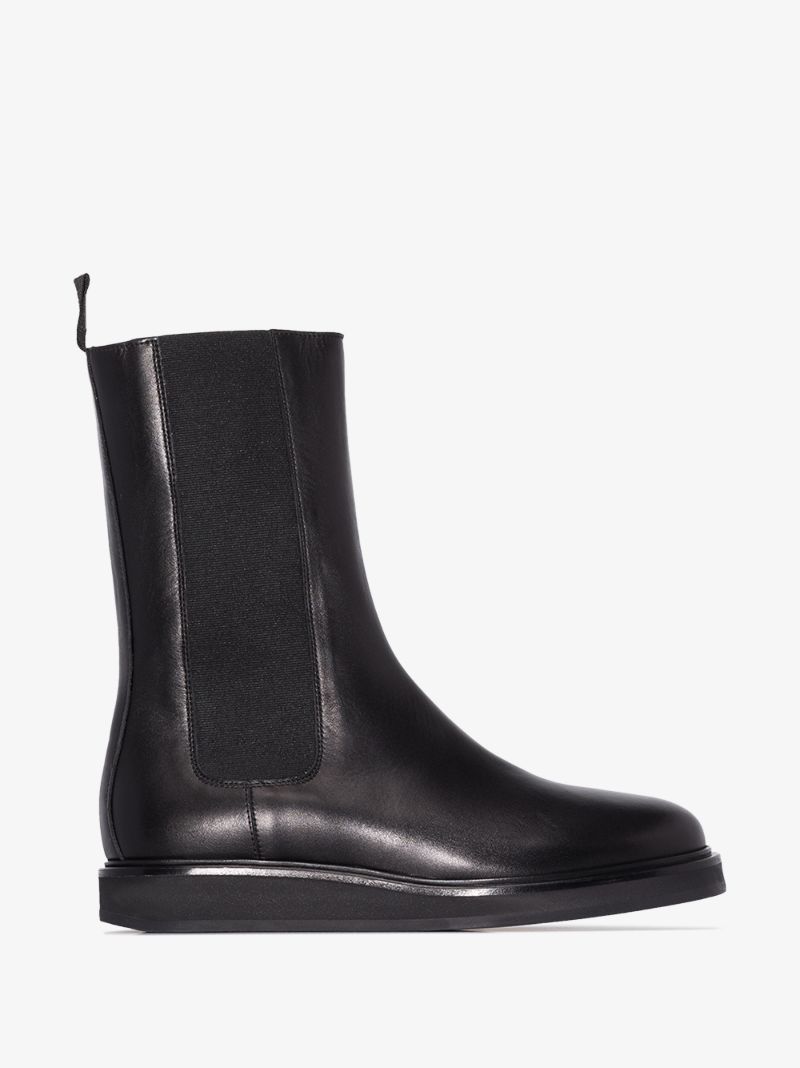 Black Leather Chelsea Boots