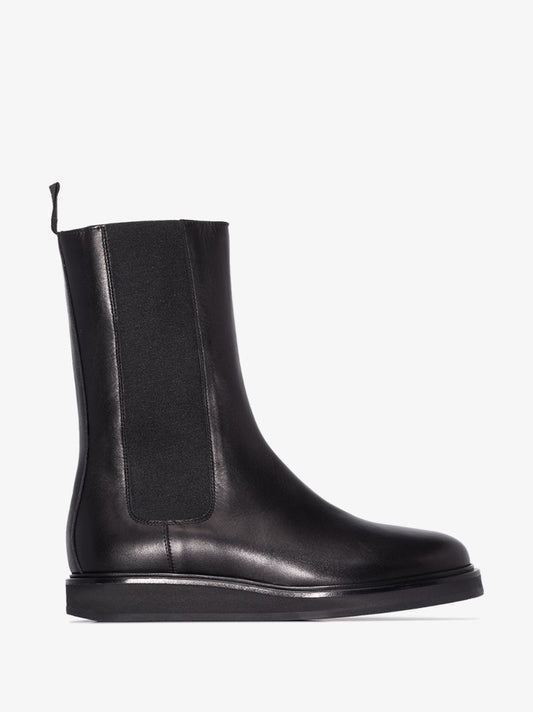 Black Leather Chelsea Boots