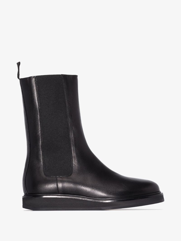 Black Leather Chelsea Boots
