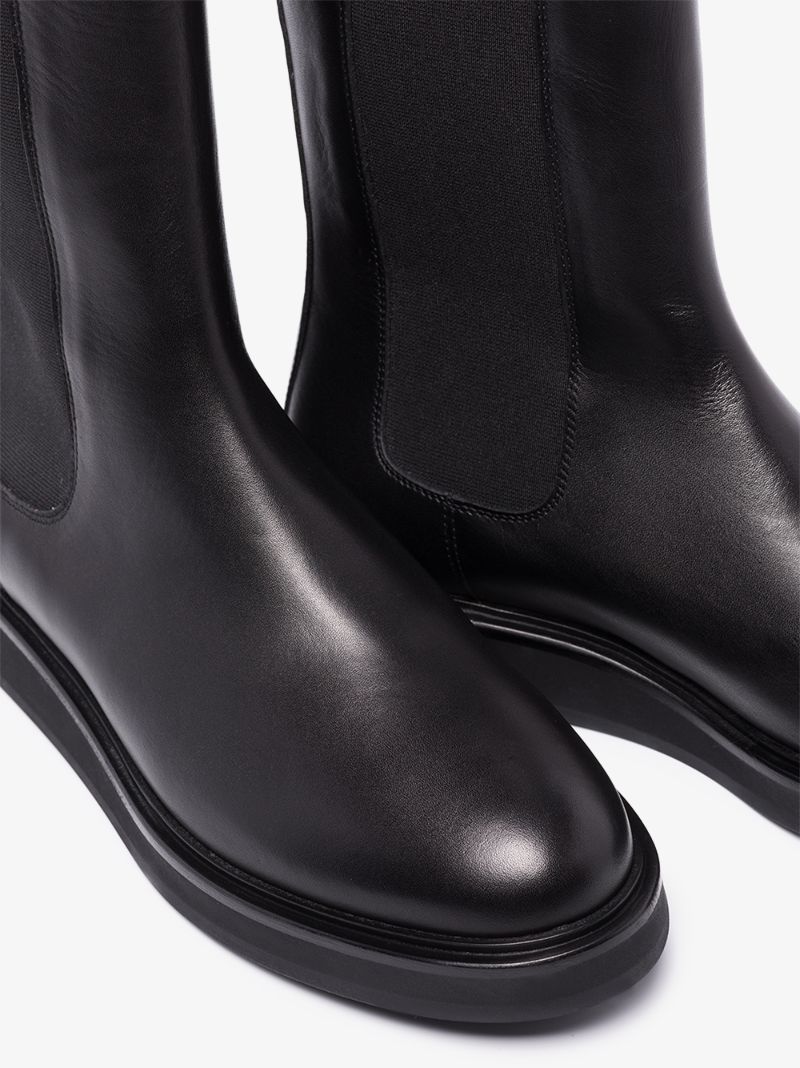 Black Leather Chelsea Boots