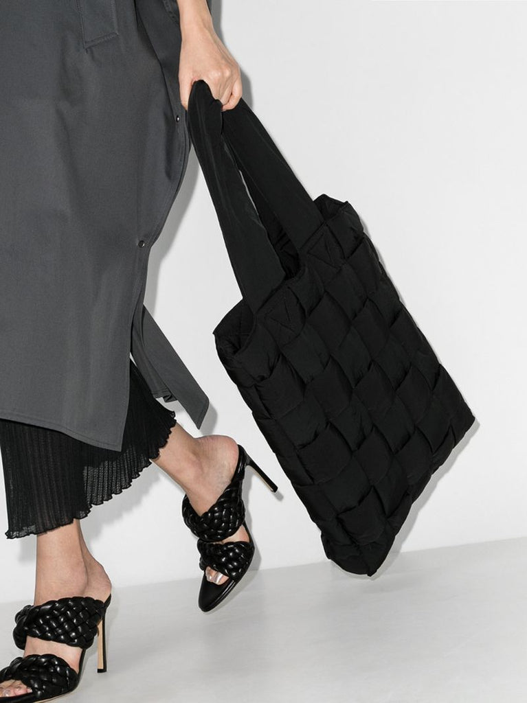 Black Intrecciato Tote Bag