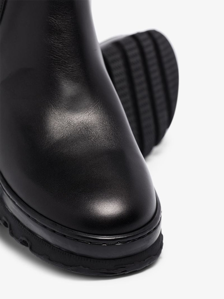 Black Garden Leather Boots