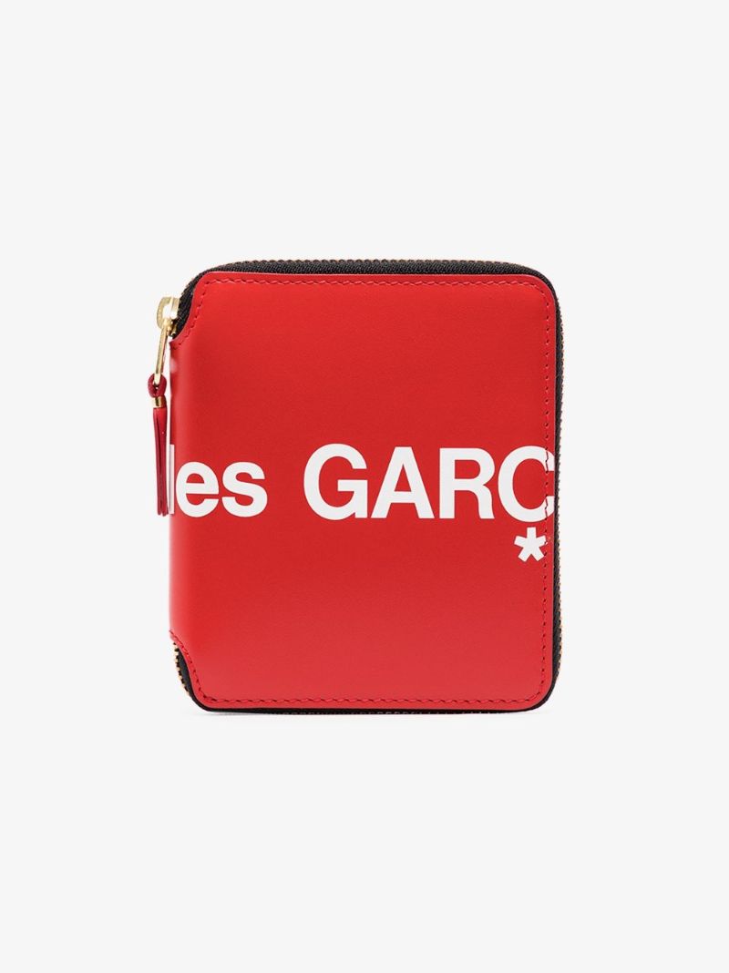Red Logo Zip-around Leather Wallet