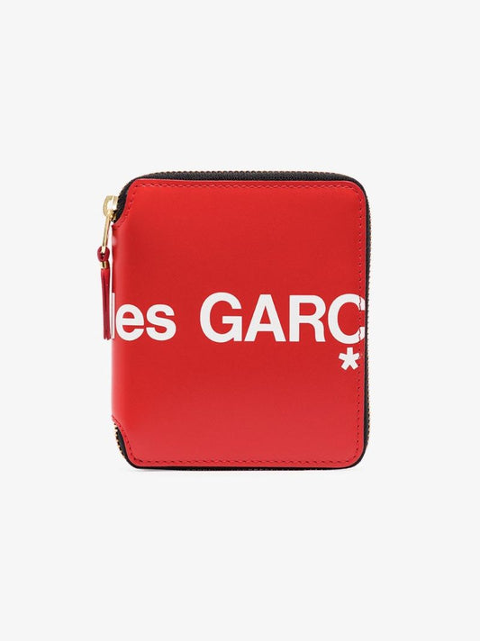 Red Logo Zip-around Leather Wallet